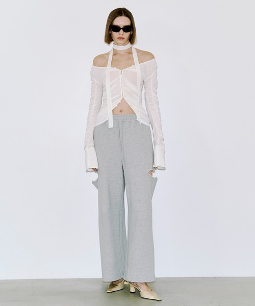 josemoon サイドスリット ホワイトスウェットパンツ SIDE SLIT SWEAT PANTS/サイドスリットスウェットパンツ（スウェット