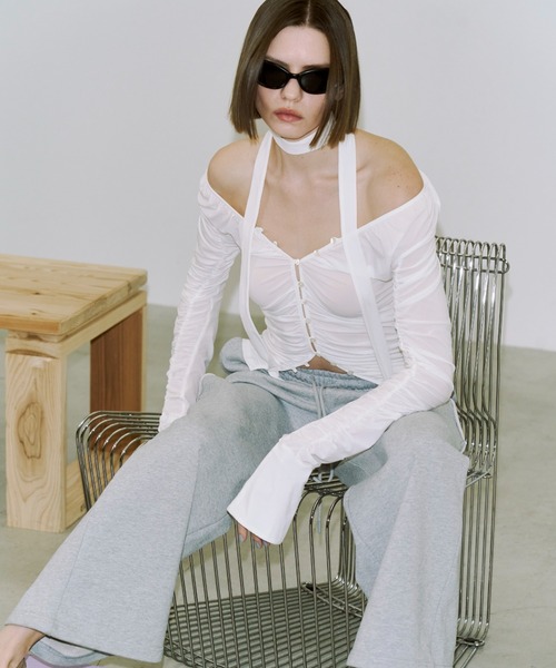 JOSE MOON(ジョゼムーン)の「SIDE SLIT SWEAT PANTS/サイドスリットスウェットパンツ(スウェットパンツ・レディース・ブラック/ホワイト/グレー・FREE/38)」の21枚目の写真