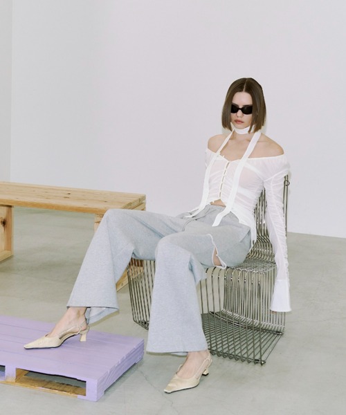 JOSE MOON(ジョゼムーン)の「SIDE SLIT SWEAT PANTS/サイドスリットスウェットパンツ(スウェットパンツ・レディース・ブラック/ホワイト/グレー・FREE/38)」の18枚目の写真