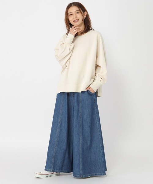 studio CLIP（スタディオクリップ）の「ガーゼテリータックスリーブプルオーバー（スウェット・レディース・ネイビー/グリーン/オフホワイト/ライトグレー・FREE）」の5枚目の写真