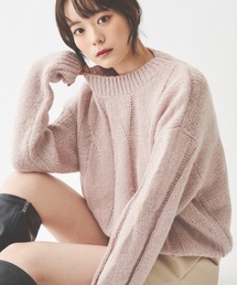 パステルケーブルニット