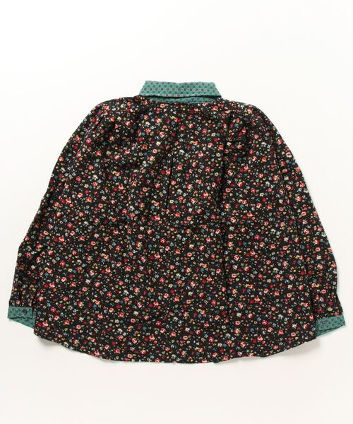 sandy（サンディー）の「sandy/起毛花柄ｘプリントブラウス（シャツ/ブラウス・レディース・グリーン/ネイビー/ベージュ・FREE）」の4枚目の写真