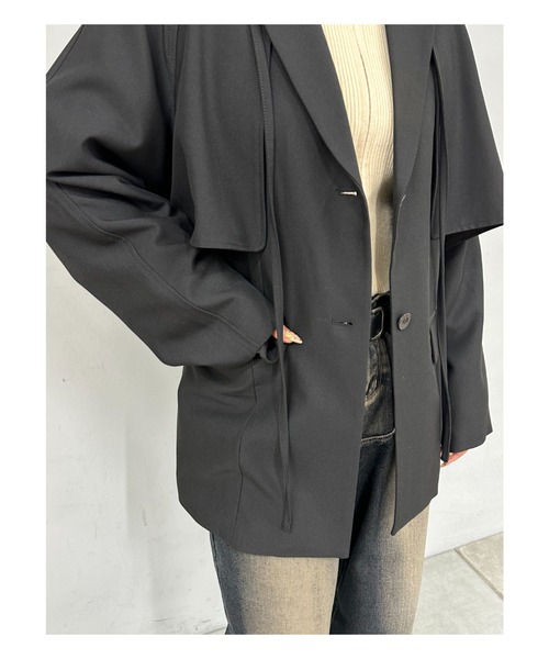 Six M（シックスエム）の「【Six M/シックスエム】３WAYボレロジャケット（テーラードジャケット・レディース・ブラック・FREE）」の3枚目の写真