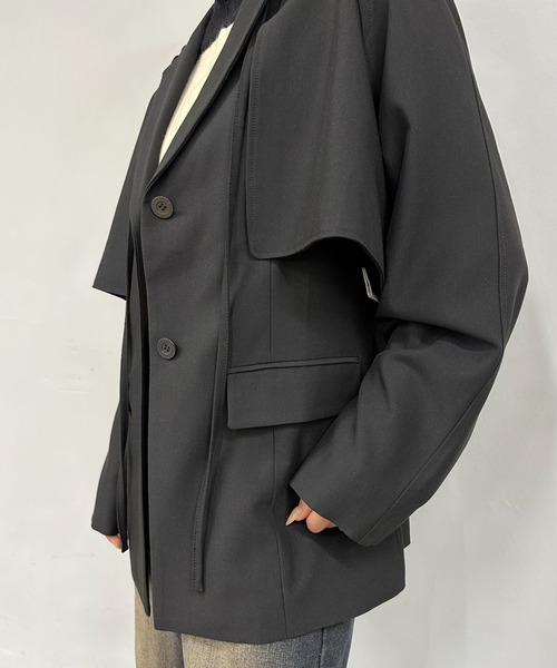 Six M（シックスエム）の「【Six M/シックスエム】３WAYボレロジャケット（テーラードジャケット・レディース・ブラック・FREE）」の4枚目の写真