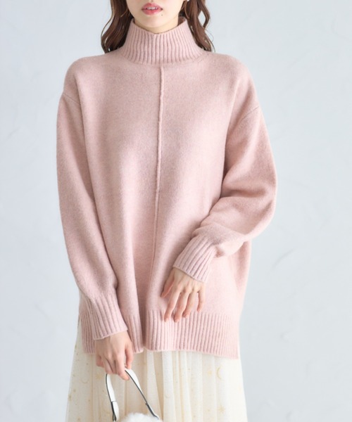tocco closet（トッコ　クローゼット）の「ミルドライクウールハイネックニットプルオーバー（ニット/セーター・レディース・ピンクベージュ/グレー/オフホワイト/ブルー・M）」の13枚目の写真