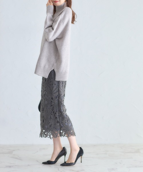 tocco closet（トッコ　クローゼット）の「ミルドライクウールハイネックニットプルオーバー（ニット/セーター・レディース・ピンクベージュ/グレー/オフホワイト/ブルー・M）」の17枚目の写真