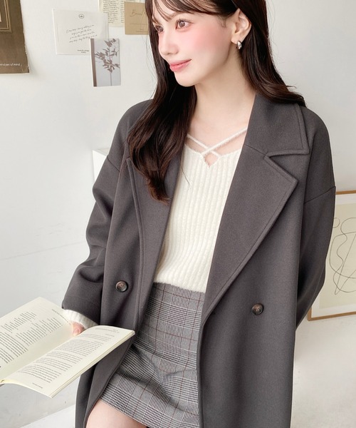 LOULOU select（ルルセレクト）の「クロスネックシャギーニットプル