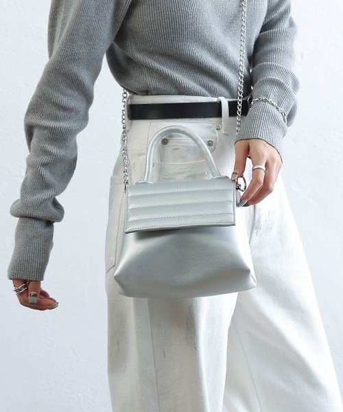 COLONY 2139（コロニートゥーワンスリーナイン）の「キルトフラップ2wayバッグ（ショルダーバッグ・レディース・ブラック/シルバー・FREE）」の22枚目の写真