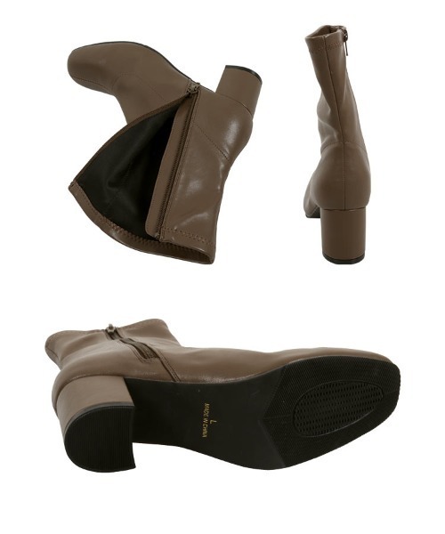 KOBE LETTUCE（コウベレタス）の「高反発＆低反発クッション入りストレッチショートブーツ（ブーツ・レディース・ブラック/アイボリー/グレイッシュベージュ・LL/L/S/M）」の4枚目の写真