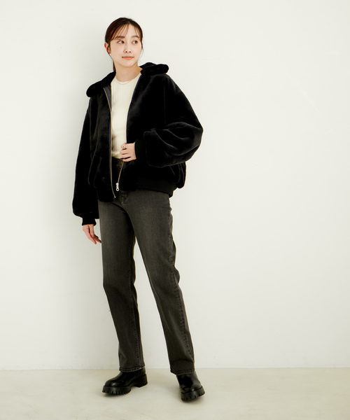 le cercle ADAM ET ROPE'(ルセルクルアダムエロペ)の「ZIP-UPファーブルゾン(ブルゾン・レディース・ブラウン系その他3/スミクロ・FREE)」の8枚目の写真