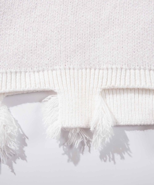 HOOK(フック)の「HOOK -original- 傷だらけのアシンメトリーニットベスト(ベスト・メンズ・ホワイト/ブラック/ホワイト系その他・M/L/XL)」の7枚目の写真