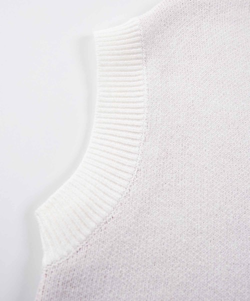 HOOK(フック)の「HOOK -original- 傷だらけのアシンメトリーニットベスト(ベスト・メンズ・ホワイト/ブラック/ホワイト系その他・M/L/XL)」の6枚目の写真