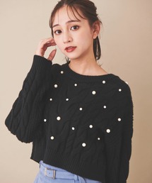 31 Sons de mode | パール付きケーブルニット(ニット/セーター)