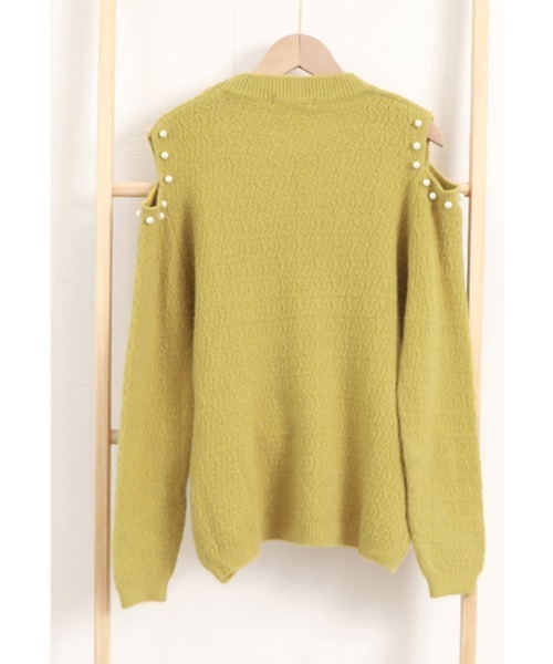 Miniministore（ミニミニストア）の「ニットトップス 肩出し ニットソー 長袖（ニット/セーター・レディース・ピンク/イエロー/ワインレッド/オフホワイト・フリー）」の18枚目の写真