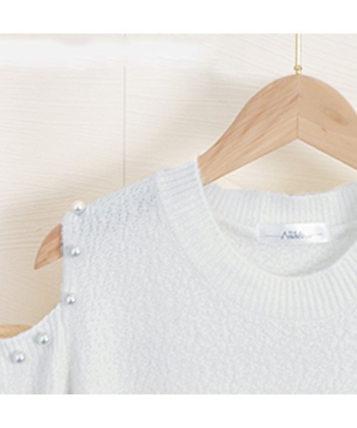 Miniministore（ミニミニストア）の「ニットトップス 肩出し ニットソー 長袖（ニット/セーター・レディース・ピンク/イエロー/ワインレッド/オフホワイト・フリー）」の22枚目の写真