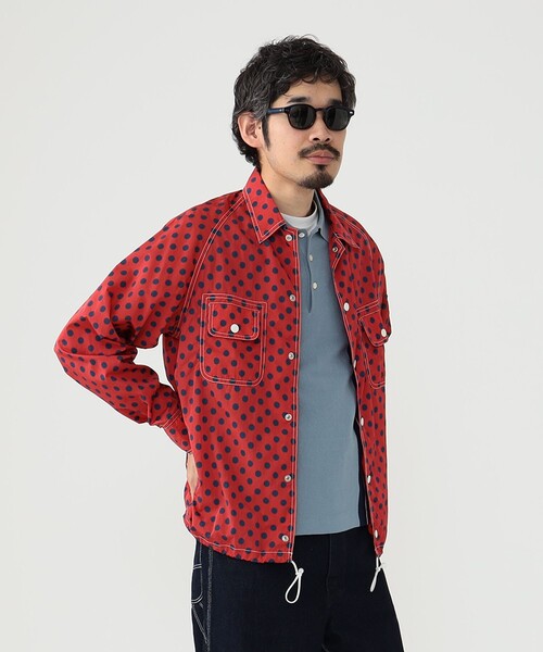 BEAMS PLUS（ビームスプラス）の「BEAMS PLUS / ナイロン プリント スポーツ シャツ ジャケット（ブルゾン・メンズ・ネイビー/レッド・M/S/XL/L）」の7枚目の写真