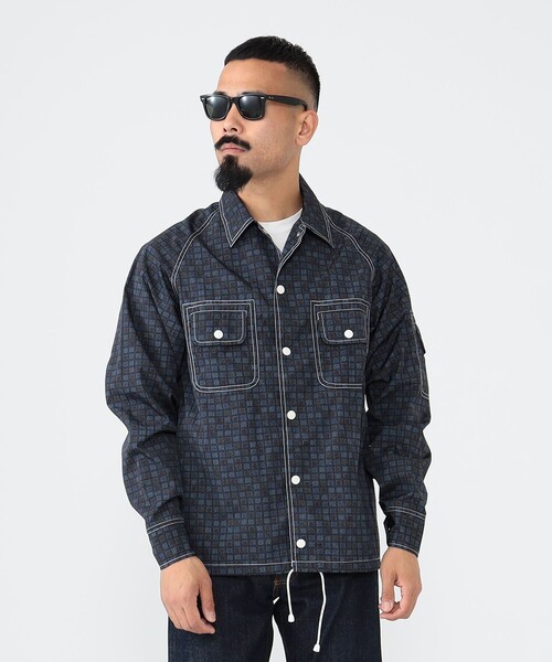 BEAMS PLUS（ビームスプラス）の「BEAMS PLUS / ナイロン プリント スポーツ シャツ ジャケット（ブルゾン・メンズ・ネイビー/レッド・M/S/XL/L）」の10枚目の写真