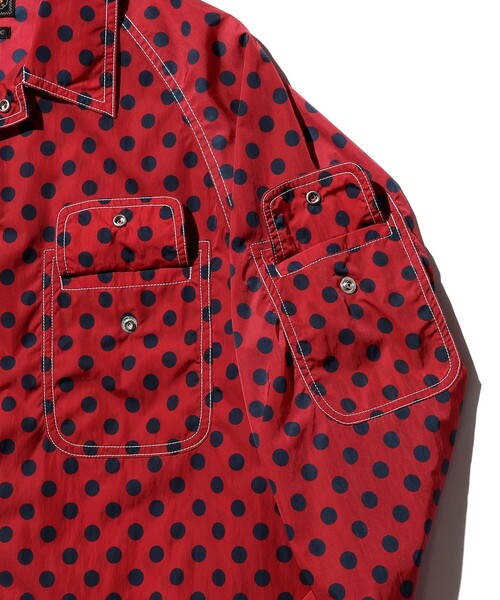 BEAMS PLUS（ビームスプラス）の「BEAMS PLUS / ナイロン プリント スポーツ シャツ ジャケット（ブルゾン・メンズ・ネイビー/レッド・M/S/XL/L）」の13枚目の写真