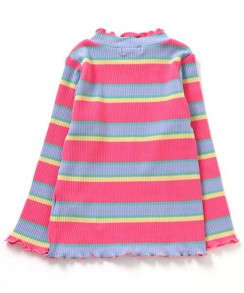 BREEZE(ブリーズ)の「ボーダーリブロンT(Tシャツ/カットソー・キッズ・ブラック/グリーン/ライム/ピンク・110/80/140/100/90/120/130)」の9枚目の写真