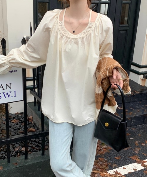 セール】レイヤード風ブラウス/キャンディスリーブブラウス（シャツ