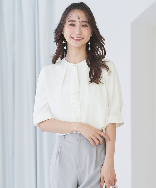 ANY SIS(エニィスィス)の「【洗える】ラッフルボウ ブラウス(シャツ/ブラウス・レディース・スカイブルー系5/ホワイト系5/ホワイト系・2)」の1枚目の写真