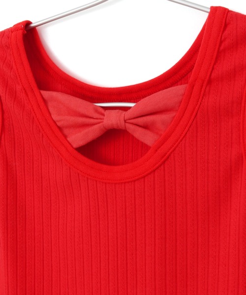MAKE YOUR DAY(メイクユアデイ)の「後ろリボンリブタンクトップ■150.160cm(タンクトップ・キッズ・グリーン/レッド/オフホワイト・150/160)」の11枚目の写真