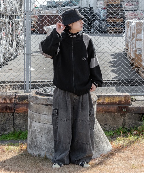 kutir(クティール)の「配色デザインドライバーズニット(ニット/セーター・メンズ・ネイビー/ライトグレー/ブラック・MEDIUM/LARGE)」の9枚目の写真