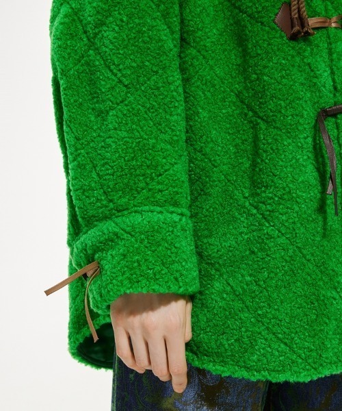 JNBY(ジェーエヌビーワイ)の「Diamond-shaped Embossed Wool-blend Duffle Jacket(ダッフルコート・レディース・ホワイト/ブラック・40/38/36)」の14枚目の写真