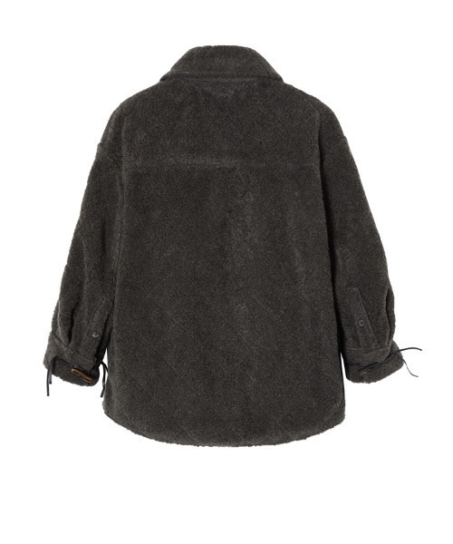 JNBY(ジェーエヌビーワイ)の「Diamond-shaped Embossed Wool-blend Duffle Jacket(ダッフルコート・レディース・ホワイト/ブラック・40/38/36)」の20枚目の写真