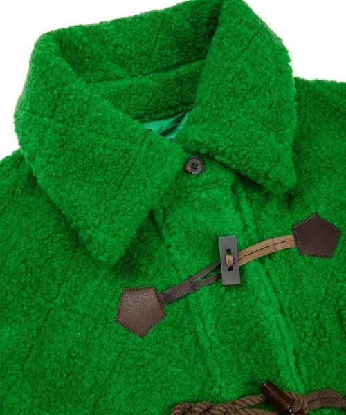 JNBY(ジェーエヌビーワイ)の「Diamond-shaped Embossed Wool-blend Duffle Jacket(ダッフルコート・レディース・ホワイト/ブラック・40/38/36)」の13枚目の写真