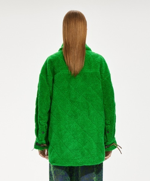 JNBY(ジェーエヌビーワイ)の「Diamond-shaped Embossed Wool-blend Duffle Jacket(ダッフルコート・レディース・ホワイト/ブラック・40/38/36)」の17枚目の写真