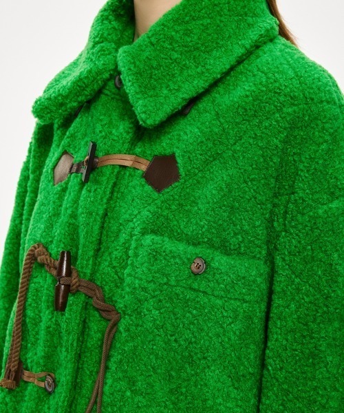 JNBY(ジェーエヌビーワイ)の「Diamond-shaped Embossed Wool-blend Duffle Jacket(ダッフルコート・レディース・ホワイト/ブラック・40/38/36)」の11枚目の写真