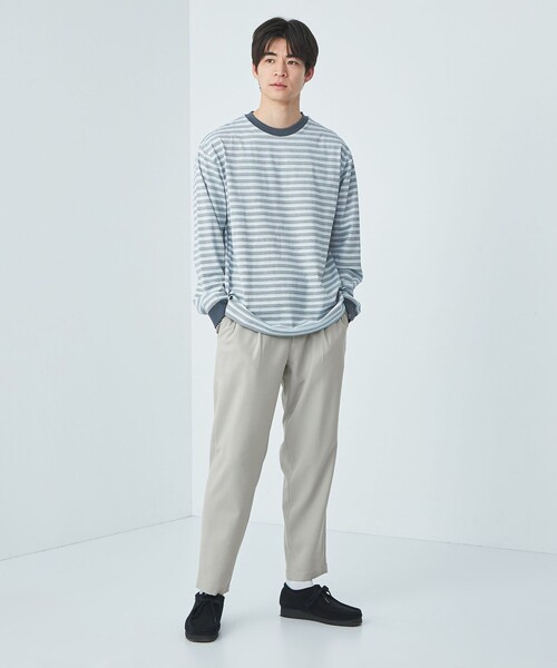 green label relaxing（グリーンレーベルリラクシング）の「エコヘザーエステル 2P 9分丈 ユーティリティ パンツ -ストレッチ・防シワ-（その他パンツ・メンズ・ブラック/グレー/ナチュラル・S/M/L/XL）」の4枚目の写真