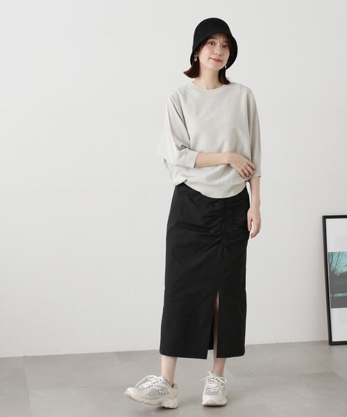 N.（N. Natural Beauty Basic）（エヌエヌナチュラルビューティーベーシック）の「◆サイドギャザーロングスカート（スカート・レディース・ブラック/ブラウン系その他・MEDIUM）」の22枚目の写真