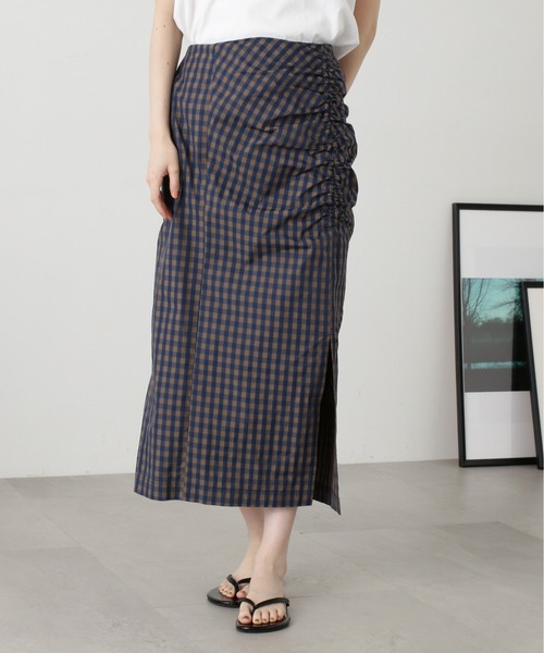 N.（N. Natural Beauty Basic）（エヌエヌナチュラルビューティーベーシック）の「◆サイドギャザーロングスカート（スカート・レディース・ブラック/ブラウン系その他・MEDIUM）」の15枚目の写真