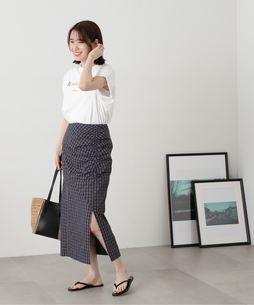 N.（N. Natural Beauty Basic）（エヌエヌナチュラルビューティーベーシック）の「◆サイドギャザーロングスカート（スカート・レディース・ブラック/ブラウン系その他・MEDIUM）」の17枚目の写真