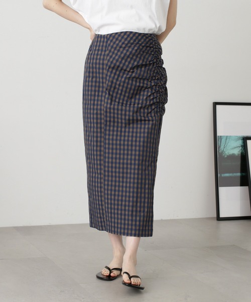 N.（N. Natural Beauty Basic）（エヌエヌナチュラルビューティーベーシック）の「◆サイドギャザーロングスカート（スカート・レディース・ブラック/ブラウン系その他・MEDIUM）」の19枚目の写真