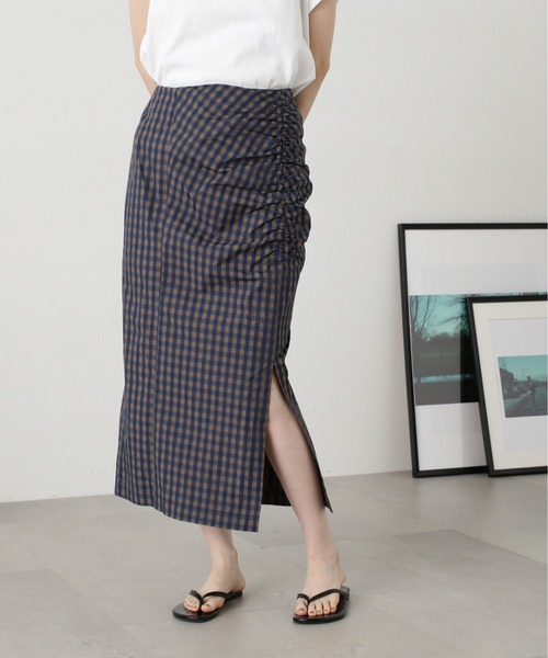 N.（N. Natural Beauty Basic）（エヌエヌナチュラルビューティーベーシック）の「◆サイドギャザーロングスカート（スカート・レディース・ブラック/ブラウン系その他・MEDIUM）」の21枚目の写真