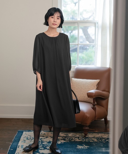 喪服・礼服】洗える防しわベスト付リボンデザインワンピース 大きい