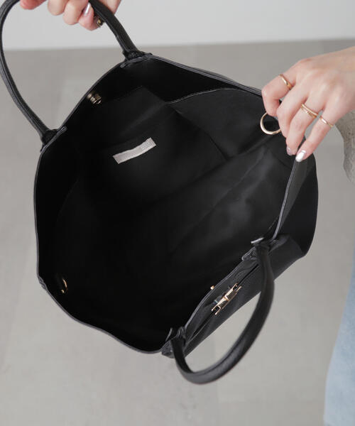 FREE'S MART(フリーズマート)の「ビッグボストン(ボストンバッグ・レディース・ブラック/グレー・フリ-)」の5枚目の写真