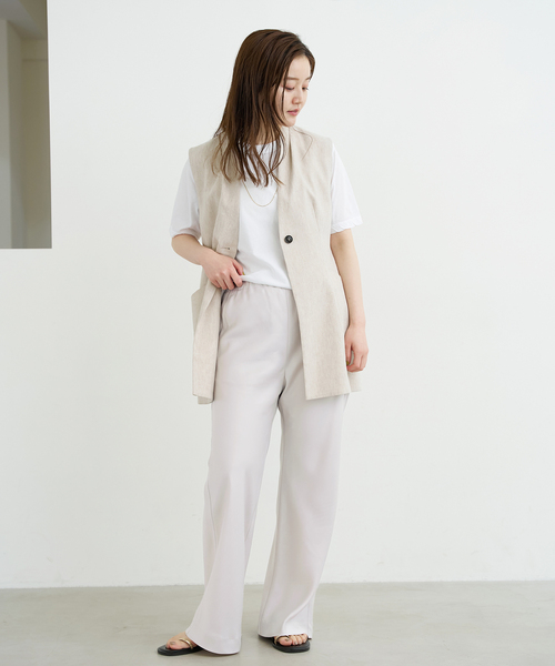 IENA(イエナ)の「フィブリルサテン イージーパンツ(その他パンツ・レディース・ベージュ/ネイビー・34/36/38)」の7枚目の写真