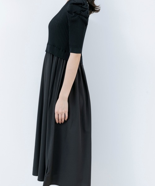 【セール】5分袖リブニットドッキングワンピース（ワンピース）｜Jayro（ジャイロ）