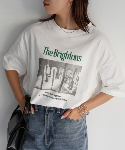 Tシャツ・カットソー BURBERRY FLOCK SGL ROSE T-SHIRT IN COTTON セール】グラデーションロゴ刺繍Tシャツ（Tシャツ/カットソー