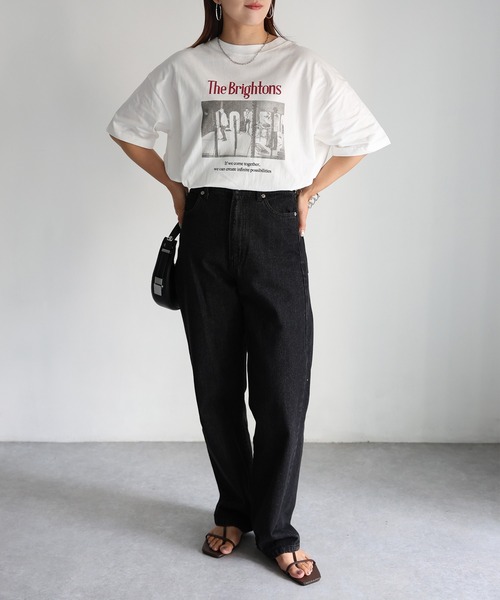 Riberry(リベリー)の「ロックフォトビッグTシャツ(Tシャツ/カットソー・レディース・チャコールグレー/ホワイト×グリーン/ホワイト×レッド・FREE)」の22枚目の写真
