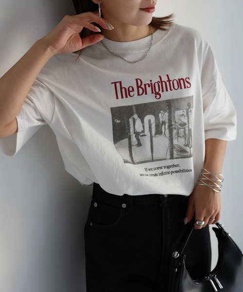 Riberry(リベリー)の「ロックフォトビッグTシャツ(Tシャツ/カットソー・レディース・チャコールグレー/ホワイト×グリーン/ホワイト×レッド・FREE)」の11枚目の写真