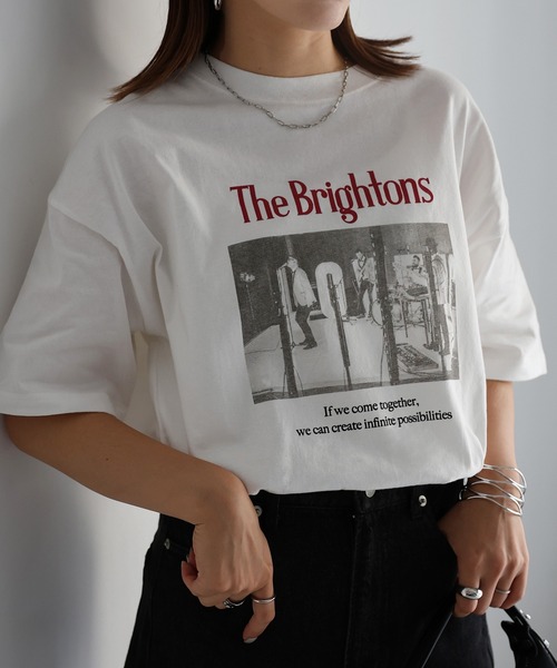 Riberry(リベリー)の「ロックフォトビッグTシャツ(Tシャツ/カットソー・レディース・チャコールグレー/ホワイト×グリーン/ホワイト×レッド・FREE)」の21枚目の写真