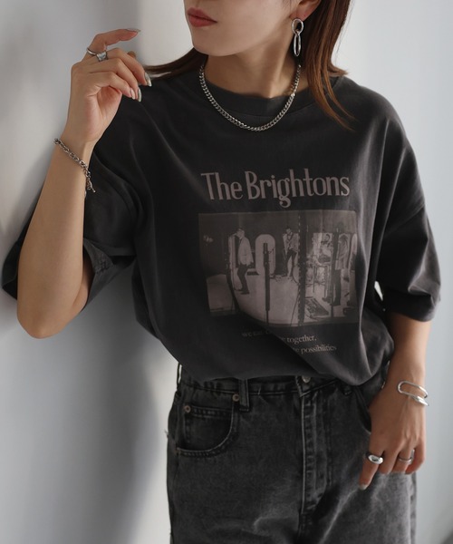 Riberry(リベリー)の「ロックフォトビッグTシャツ(Tシャツ/カットソー・レディース・チャコールグレー/ホワイト×グリーン/ホワイト×レッド・FREE)」の17枚目の写真