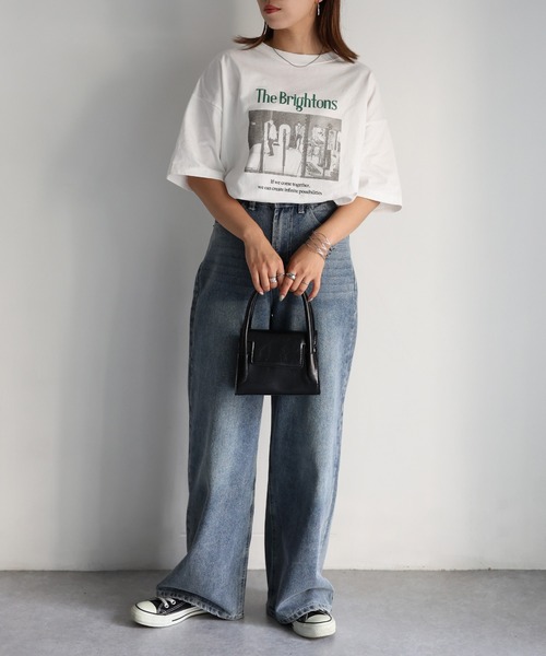 Riberry(リベリー)の「ロックフォトビッグTシャツ(Tシャツ/カットソー・レディース・チャコールグレー/ホワイト×グリーン/ホワイト×レッド・FREE)」の15枚目の写真