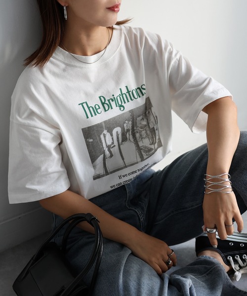 Riberry(リベリー)の「ロックフォトビッグTシャツ(Tシャツ/カットソー・レディース・チャコールグレー/ホワイト×グリーン/ホワイト×レッド・FREE)」の14枚目の写真