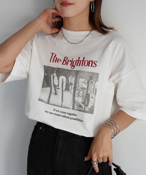 Riberry(リベリー)の「ロックフォトビッグTシャツ(Tシャツ/カットソー・レディース・チャコールグレー/ホワイト×グリーン/ホワイト×レッド・FREE)」の20枚目の写真